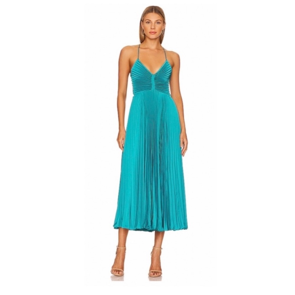 A.L.C Gemini pleated tie back dress